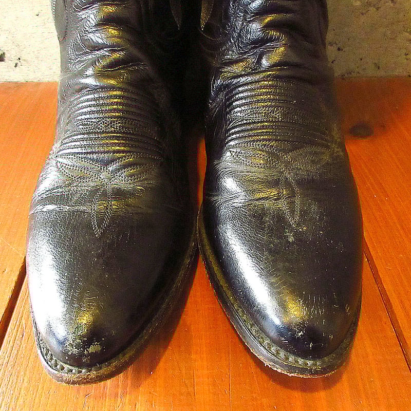 ビンテージ○DAN POSTレザーウエスタンブーツ黒size 9 1/2○240311k8-m ビンテージ○DAN POSTレザーウエスタンブーツ黒size 9 1/2○240311k8-m
