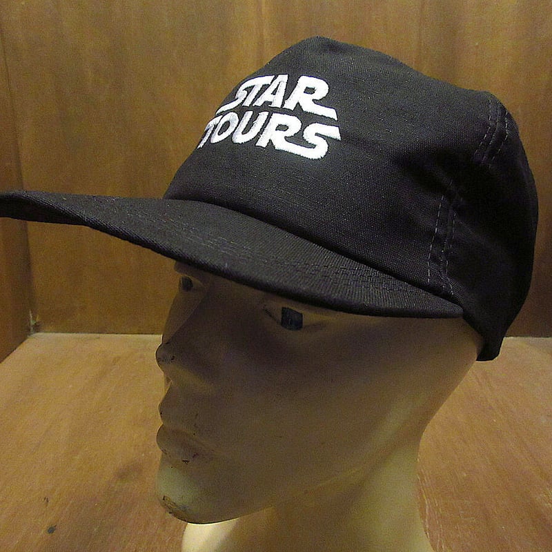 ビンテージ80's○DEADSTOCK STAR TOURSスナップバックキャップ黒○2108