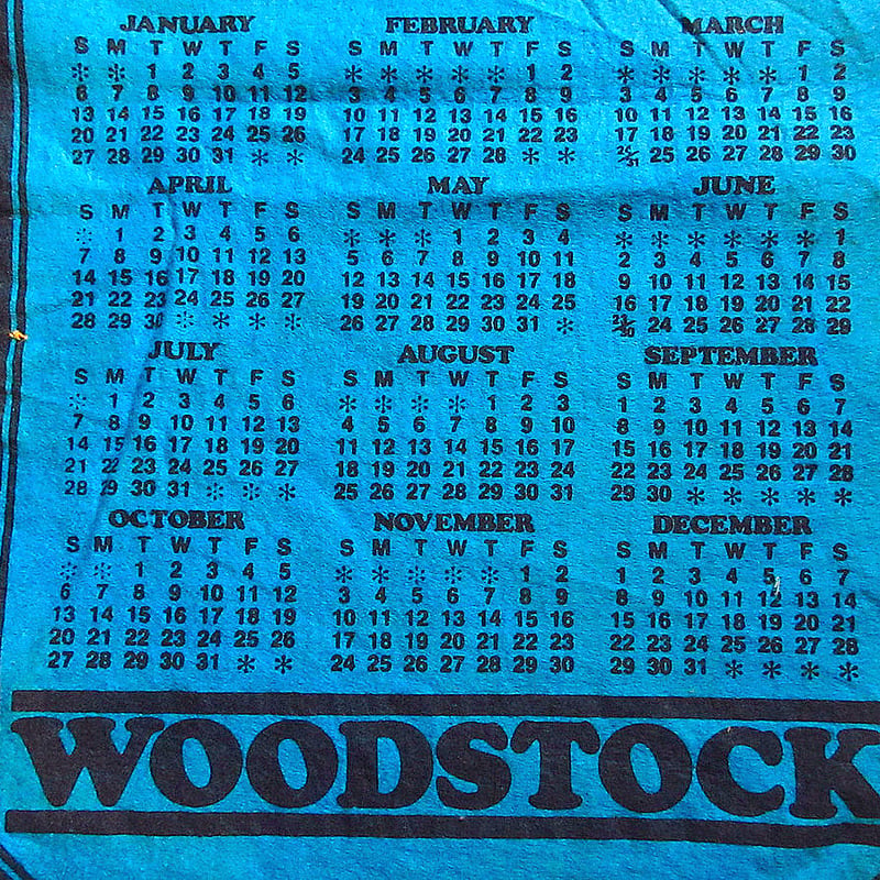 vintage 70'sウッドストック1974年フェルトカレンダー vintage 70'sウッドストック1974年フェルトカレンダー