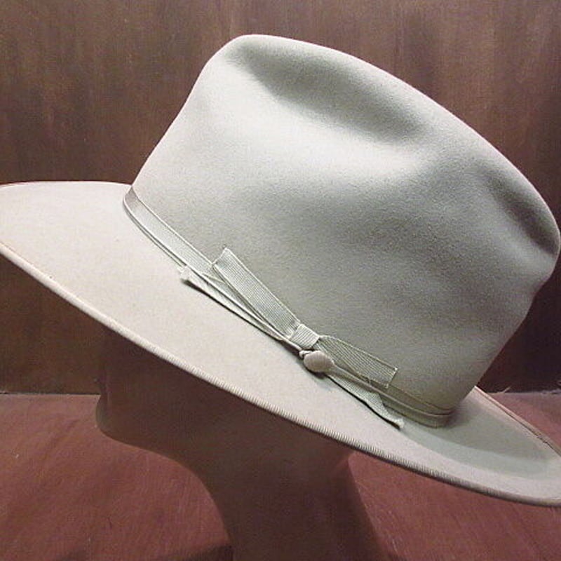 【STETSON 】50年〜60年代 オールドフェドラハット。　7 1/4。 ビンテージ50's○STETSON OPEN ROADフェドラハットグレーsize 7