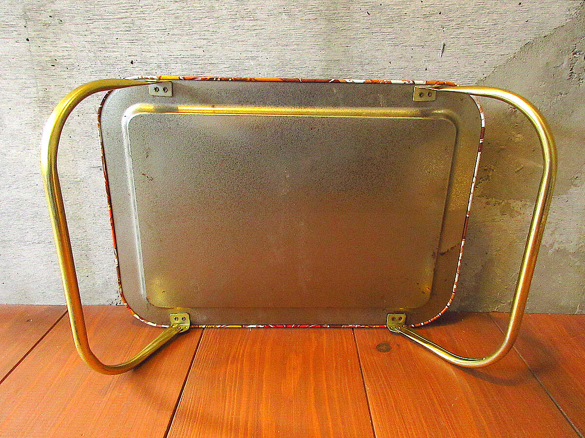 ビンテージ70's○レトロフラワーティントレイフォールディング