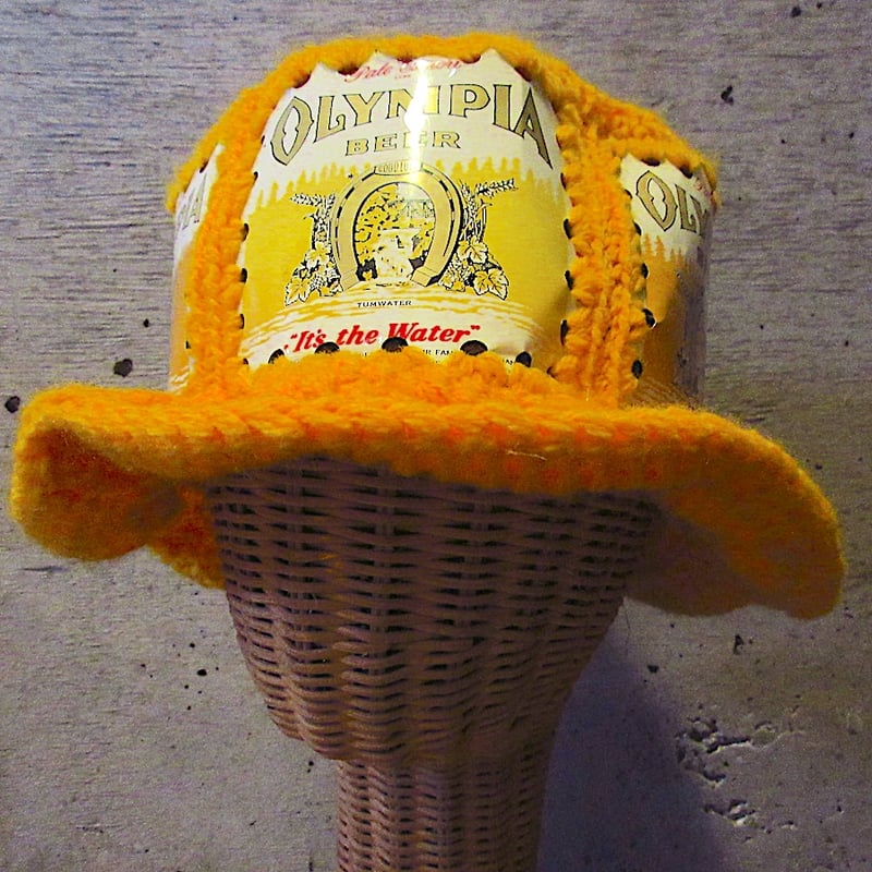 ビンテージ○OLYMPIA BEERハンドメイドビール缶ニットハット○260119z6