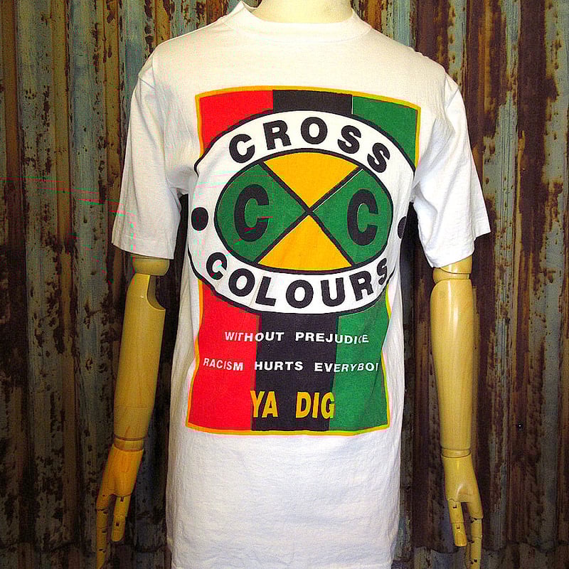 ビンテージ90's○CROSS COLOURSプリントTシャツ白size M ビンテージ90's○CROSS COLOURSプリントTシャツ白size M