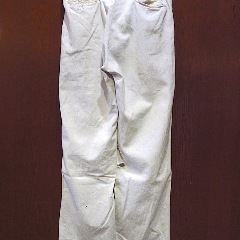 ビンテージ40's○HBTコットンワークパンツ白実寸W84cm○240318m4 ビンテージ40's○HBTコットンワークパンツ白実寸W84cm○240318m4
