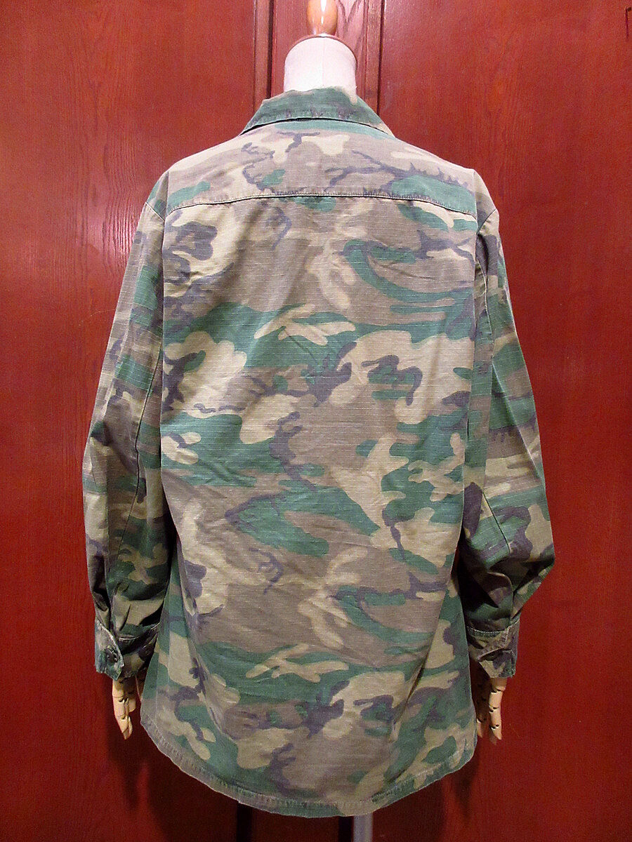 ヴィンテージ USMC 米軍 ジャングルファティーグジャケット迷彩服 ビンテージ70's○USMC ERDLカモジャングルファティーグ