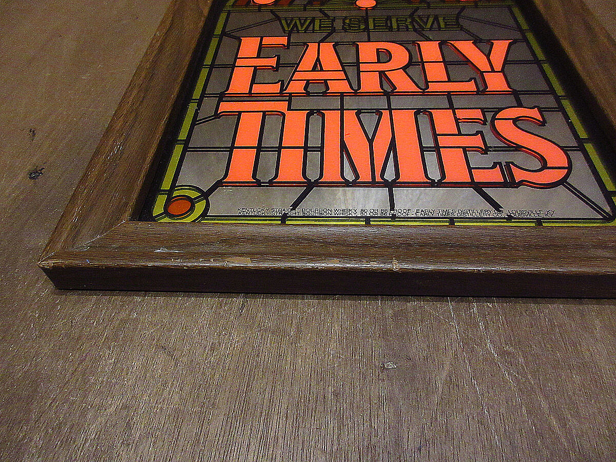 ビンテージ○EARLY TIMESパブミラー○210422f5-sign鏡壁掛けサイン雑貨