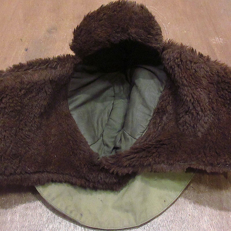 ビンテージ40's50's○ミリタリーアルパカパイルフライトキャップ