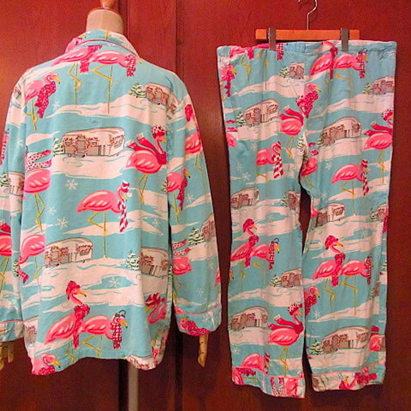 Nick&Nora フラミンゴ&エアストリーム柄レディースパジャマ