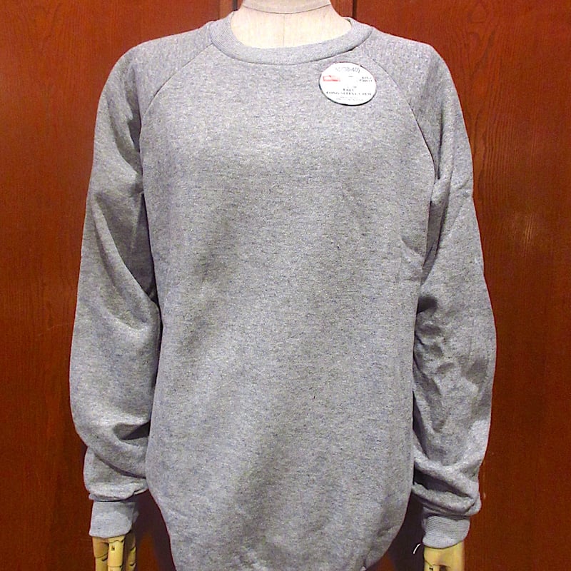 ビンテージ70's80's○DEADSTOCK Healthknitラグランスウェットグレーs