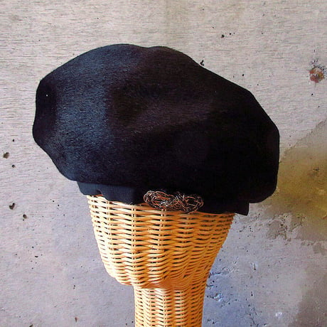 ビンテージ60’s●Herbert Bernardレディースウールベレー帽size 23●231021k3-w-cp-ber 1960s女性用帽子ヘッドドレス