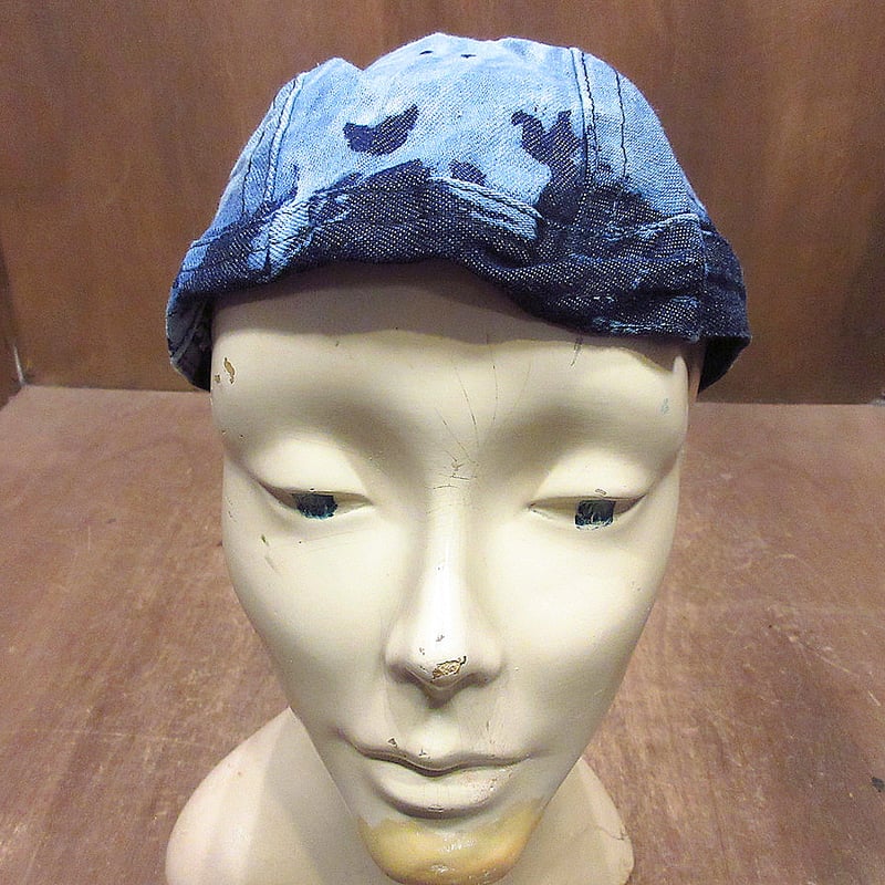 ビンテージ80's○ZANタイダイデニムバンダナキャップ○240819i3