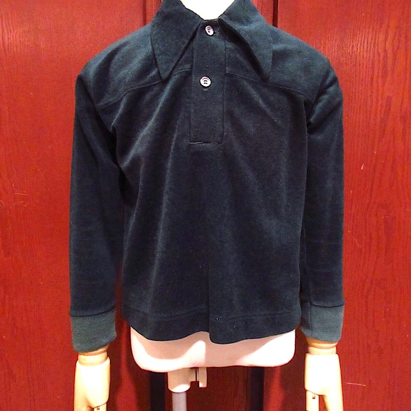 ヴィンテージ ベロアポロシャツ 長袖 90s vintage TOWNCRAFT 無地