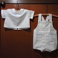 ビンテージ70's●DEADSTOCK Feltman Brosキッズ半袖ブラウス&ロンパースツーピース●220905i4-k-stup 1970sデッドストックベビー服セットアップ