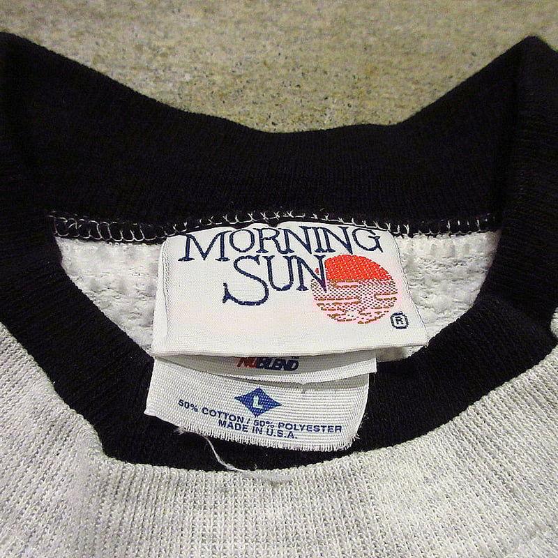 ビンテージ90's○MORNING SUN Whitton猫×小鳥風景プリント半袖