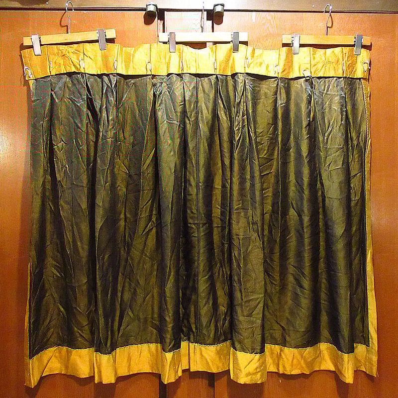 ビンテージ~70's○ネップ織りカーテン2点セット○220905i9-fbr 60s1960s