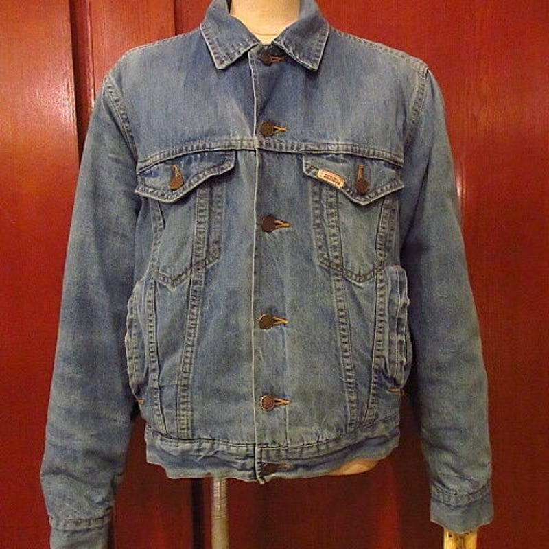 ビンテージ80's○SHEPLERS裏地ブランケットデニムジャケットsizeM