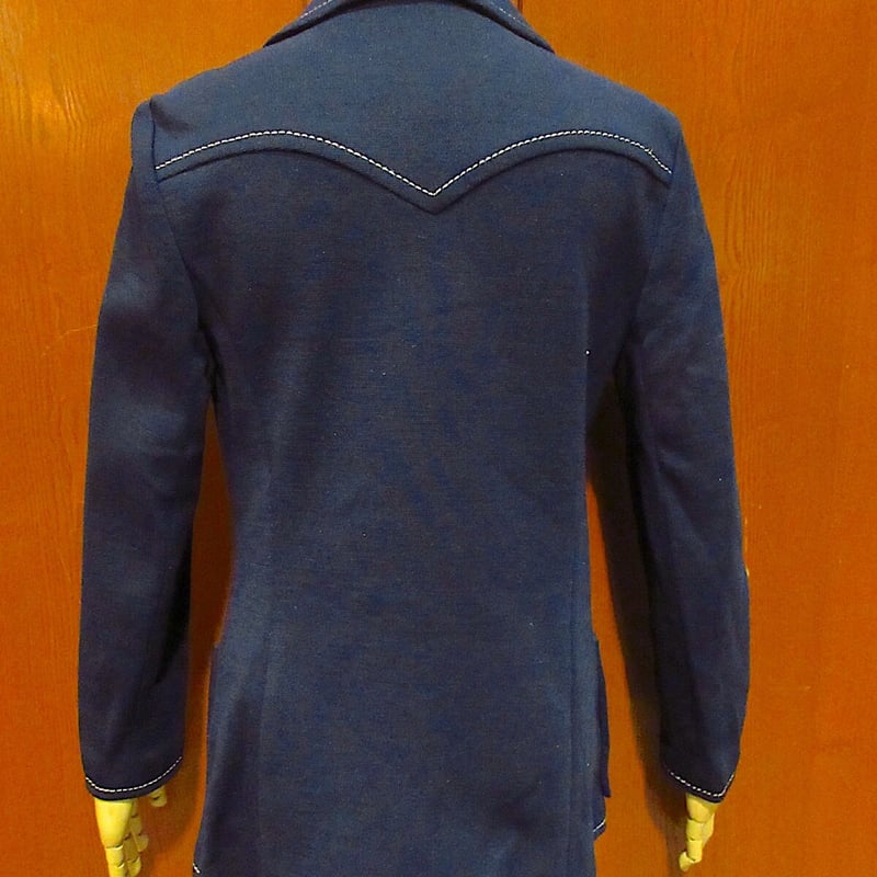 ビンテージ70's○Butte Knitレディーステーラードジャケット紺