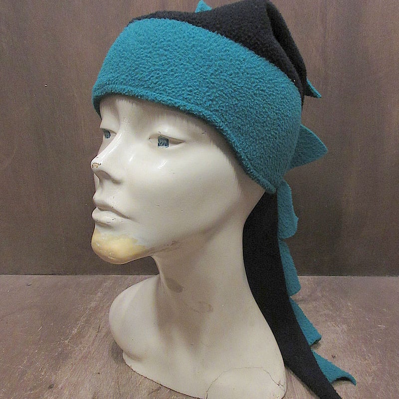 古着 ビンテージ 90s ニット帽 ビーニー 耳付きキャップ NICE 美品 1点物◇USA製ビンテージ80s狼ボンボン付ニットキャップ古着