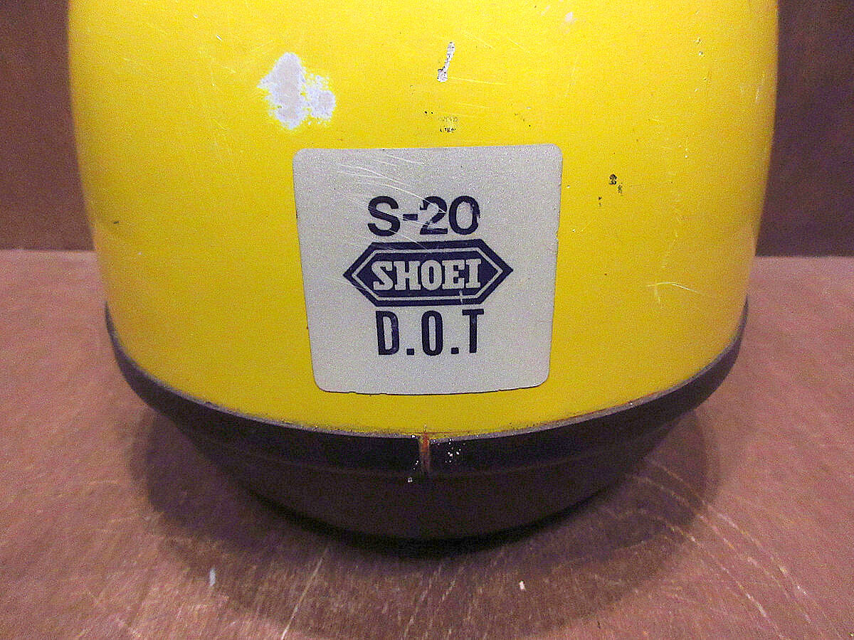 SHOEI S-20 ヘルメット ヴィンテージ Dead Stock 新品 箱 純正シールド付 SHOEI S-20 YELLOW 58cm