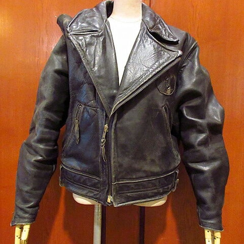ビンテージ40's○STARホースハイドモーターサイクルジャケット