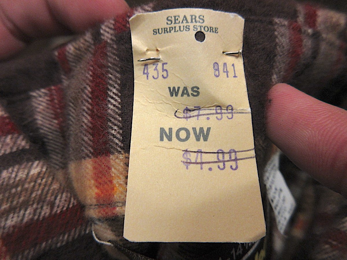 ビンテージ70's○DEADSTOCK Searsチェックプリントネルシャツ ビンテージ70's○DEADSTOCK Searsチェックプリントネルシャツ