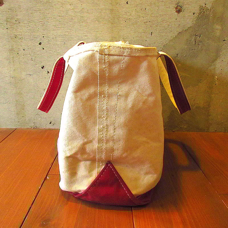 ビンテージ80's90's○L.L.Beanキャンバストートバッグ白×赤size