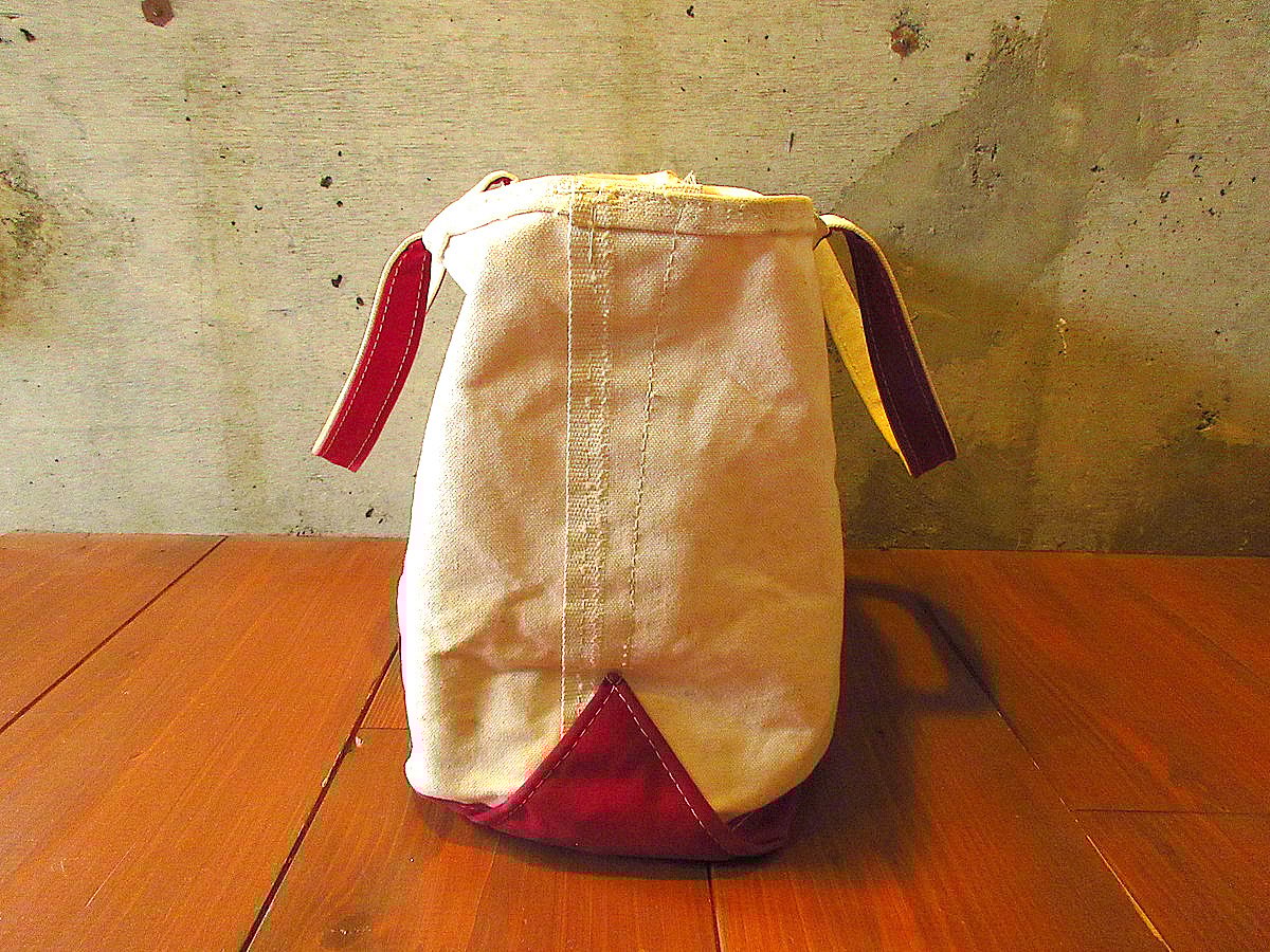 ビンテージ80's90's○L.L.Beanキャンバストートバッグ白×赤size