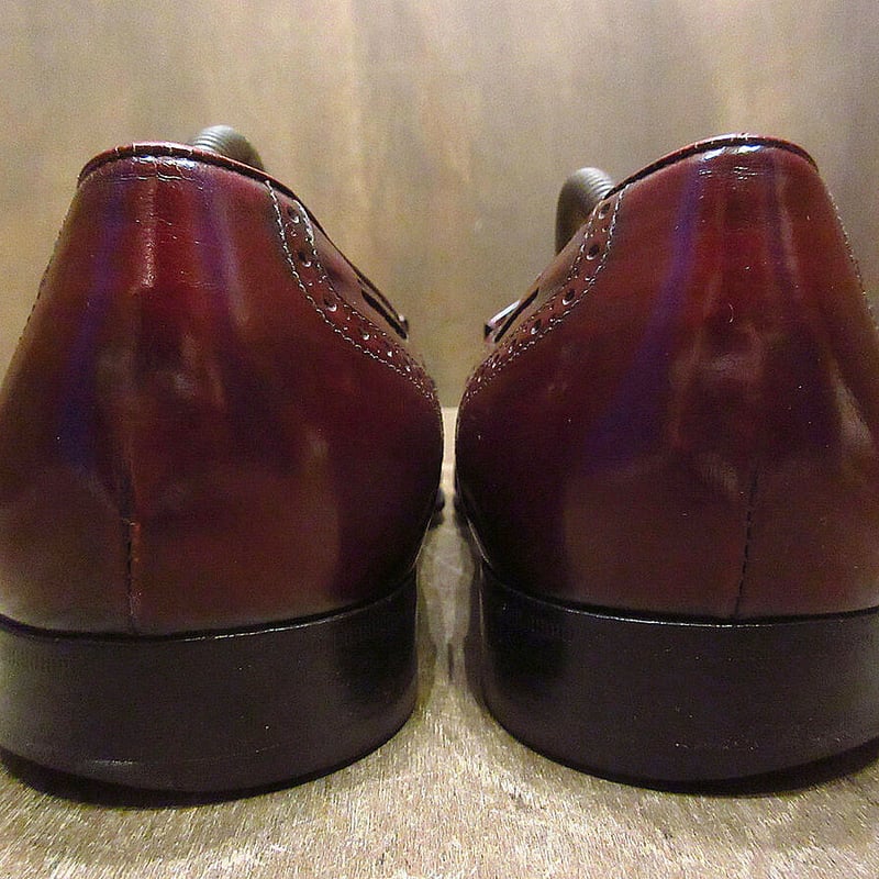 サルヴァトーレフェラガモ 199 キルトタッセルローファー バーガンディ ビンテージ○Salvatore Ferragamoウイングチップキルトタッセル