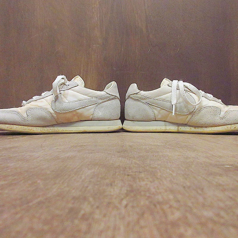 ビンテージ80's○NIKEナイロン×スウェードスニーカー白×グレー ビンテージ80's○NIKEナイロン×スウェードスニーカー白×グレー