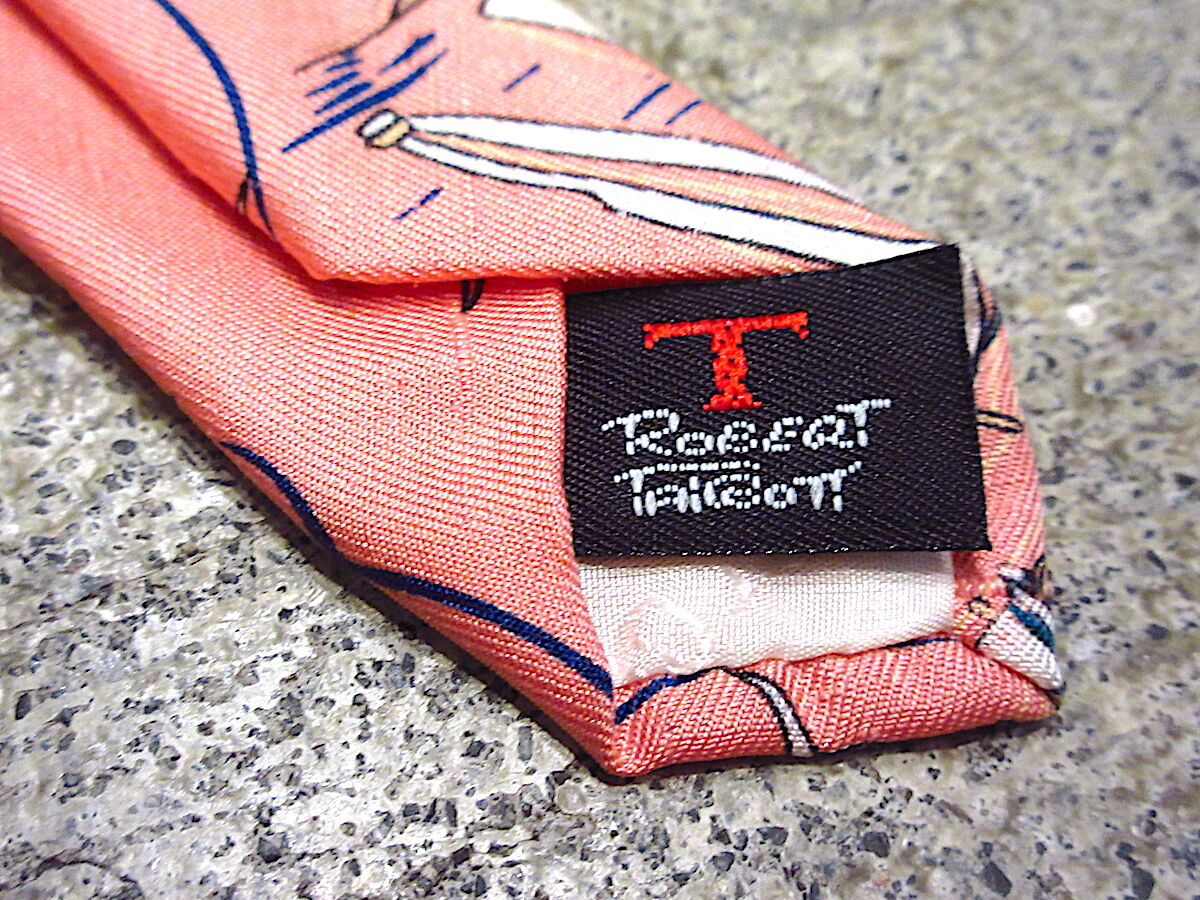 70s ウッドストック柄　ネクタイWoodstock ヴィンテージ 70s オリジナル ウッドストック柄 ネクタイWoodstock