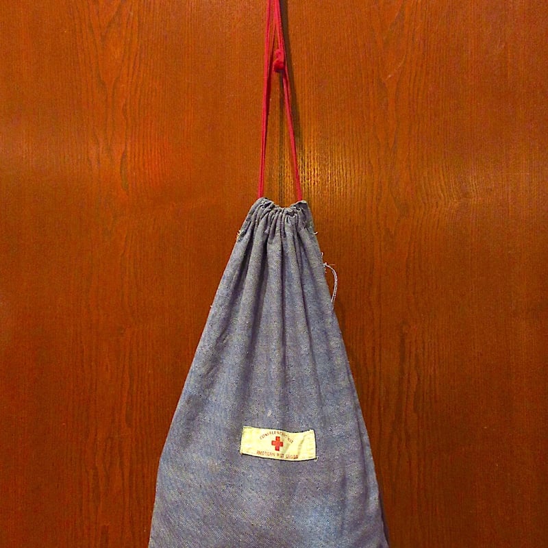 ビンテージ USA 40s レッドクロス 巾着 バッグ ポーチ レア ビンテージ40's○AMERICAN RED CROSS巾着バッグ○230923m7-bag-