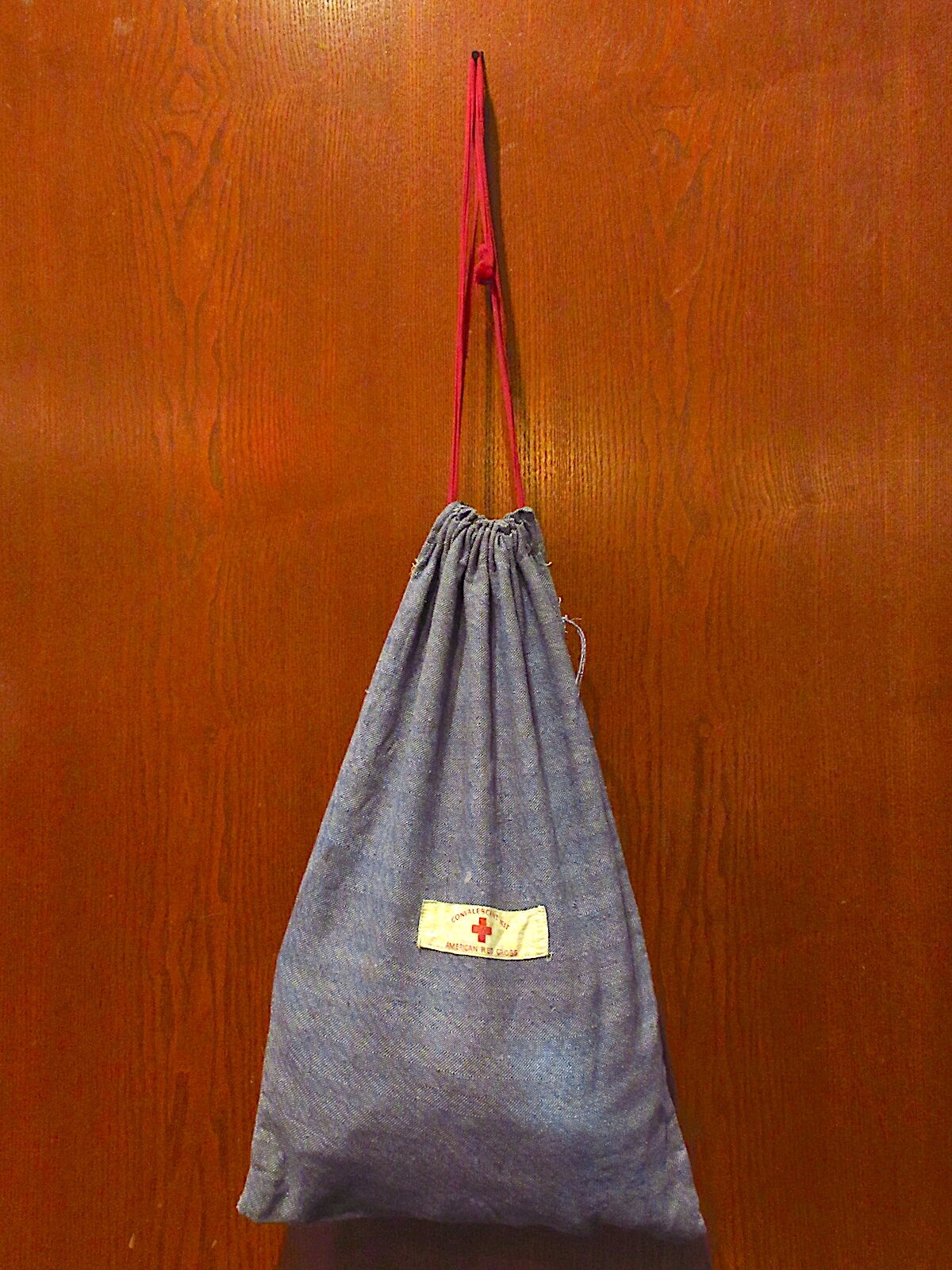 ビンテージ USA 40s レッドクロス 巾着 バッグ ポーチ レア ET308 40s US赤十字 ビンテージ アメリカンレッドクロス 巾着