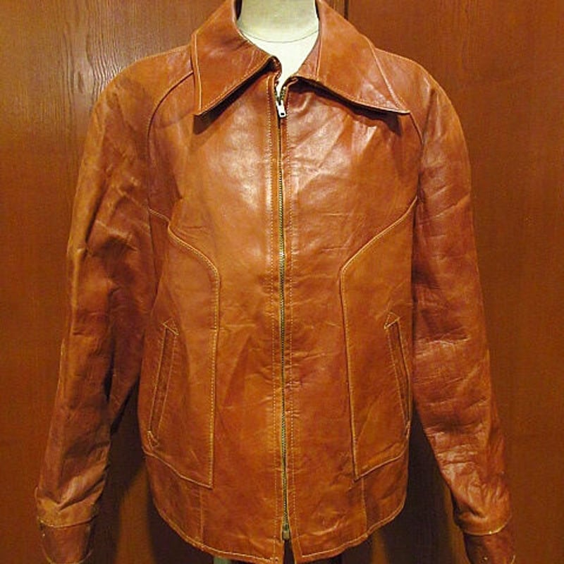 ビンテージ70's○H & H LEATHER SPORTSWEAR CO.レザージャケット茶