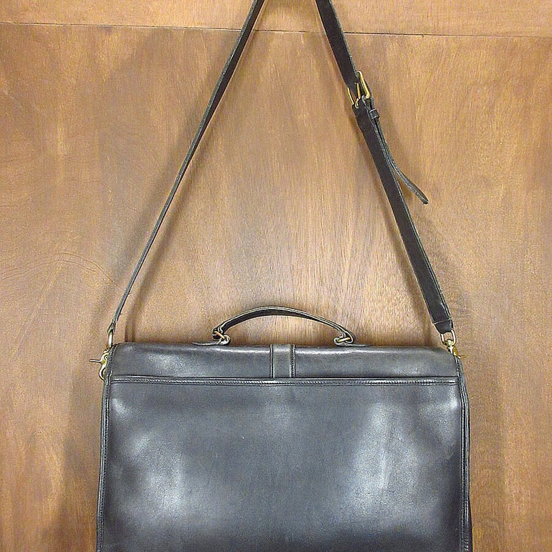 ビンテージ○オールドコーチ2WAYレザーブリーフケース黒○220705i8-bag