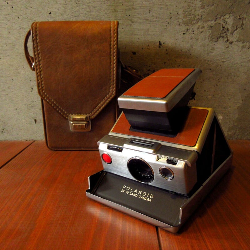ビンテージ70s○ケース付きPOLAROID SX-70 LAND CAMERAジャンク○23