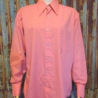 ビンテージ70's●K-mart長袖シャツピンクsize 15 1/2 - 34●250328j6-m-lssh-hpe古着1970sケーマート