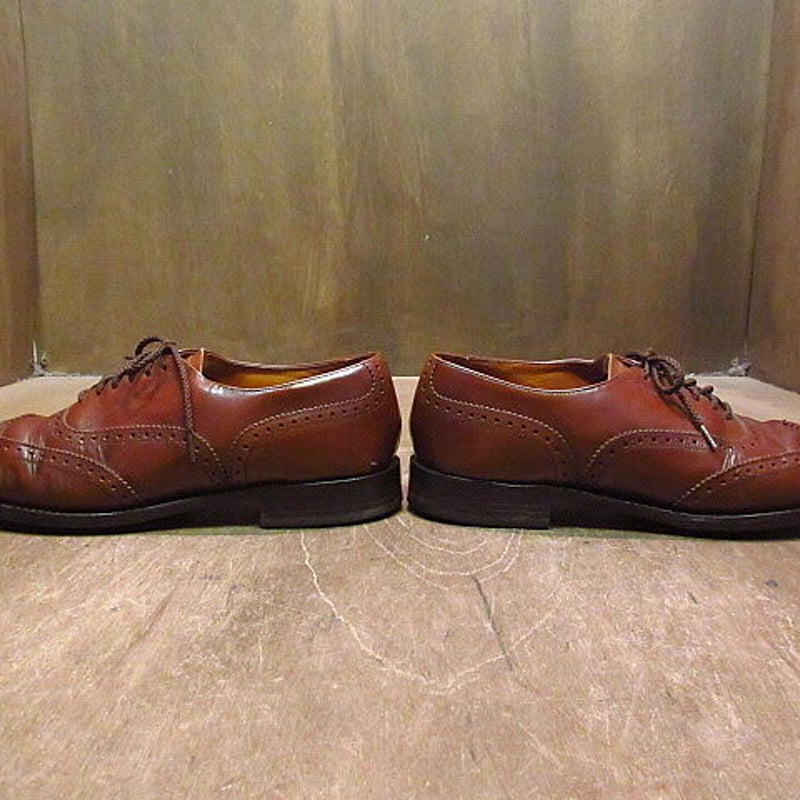 ビンテージ80's○GRENSONウイングチップシューズ茶8 1/2 D