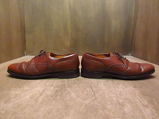 ビンテージ80's○GRENSONウイングチップシューズ茶8 1/2 D