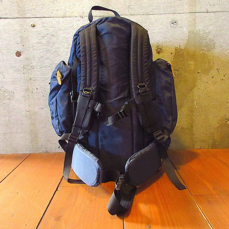 ビンテージ90's○L.L.Beanボトムレザーナイロンバックパック紺 ビンテージ90's○L.L.Beanボトムレザーナイロンバックパック紺
