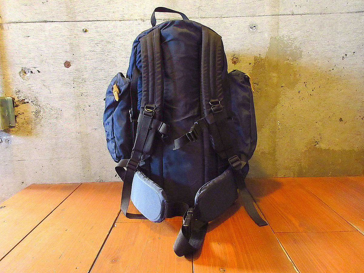 L.L.Beanエルエルビーン リュック バックパック ビンテージ ビンテージ90's○L.L.Beanボトムレザーナイロンバックパック紺