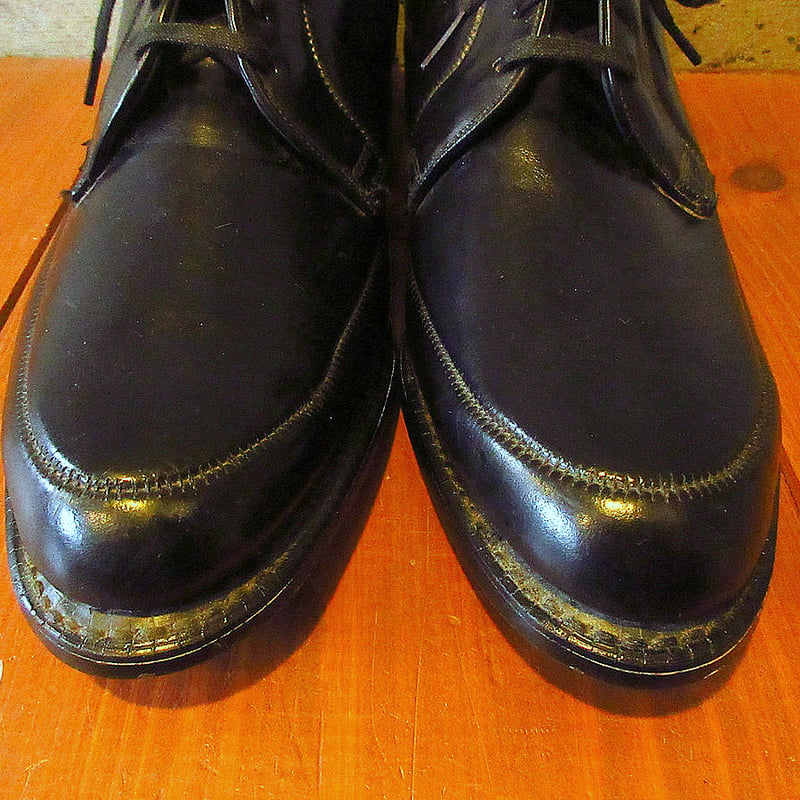 ビンテージ60's70's○DEADSTOCK Randcraft Uチップシューズ 黒 si