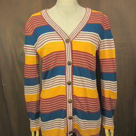 ビンテージ70's●aileenレディースボーダーカーディガンsize 10●250206j7-w-cdg古着1970sレトロ