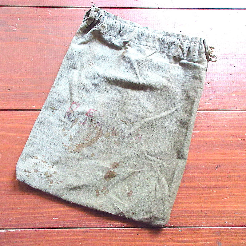 ビンテージ-40's○AMERICAN RED CROSS HBT巾着バッグ○241205k2