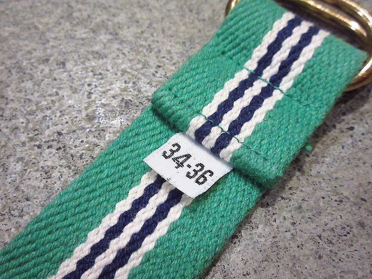 ビンテージ80's90's○Ralph Laurenダブルリングコットンベルト黄緑size