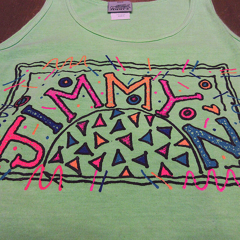 90s ビンテージUSA製 JIMMY'Z タンクトップ　ビッグサイズ　ブラック ビンテージ90's○DEADSTOCK JIMMY'Zボーイズコットンタンクトップ黄緑