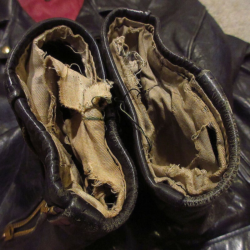 ビンテージ40's○Windwardホースハイドダブルライダースジャケット黒