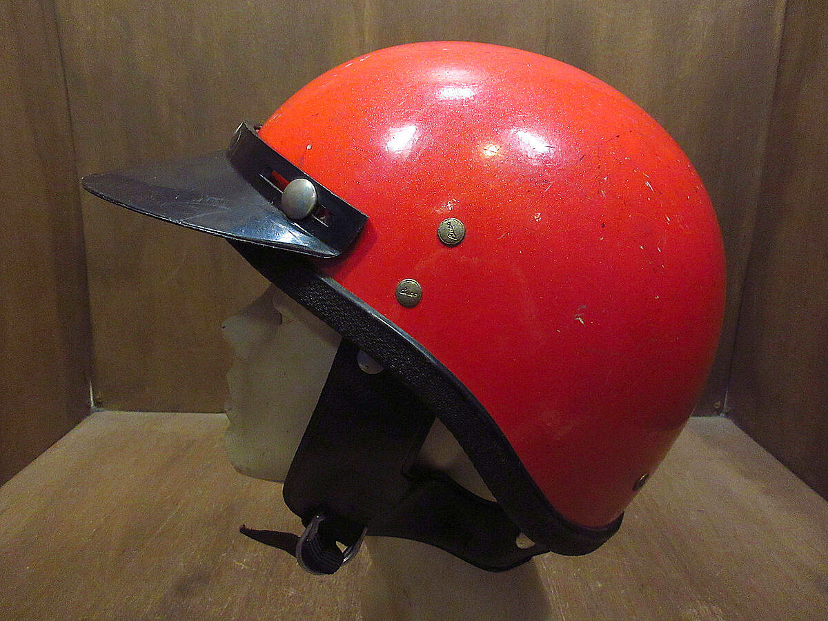 ビンテージ60's○BUCO GUARDIANバイザー付きハーフヘルメット赤size 6