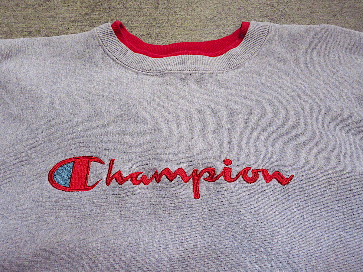 ビンテージ90's○Championリバースウィーブ刺繍入りスウェット