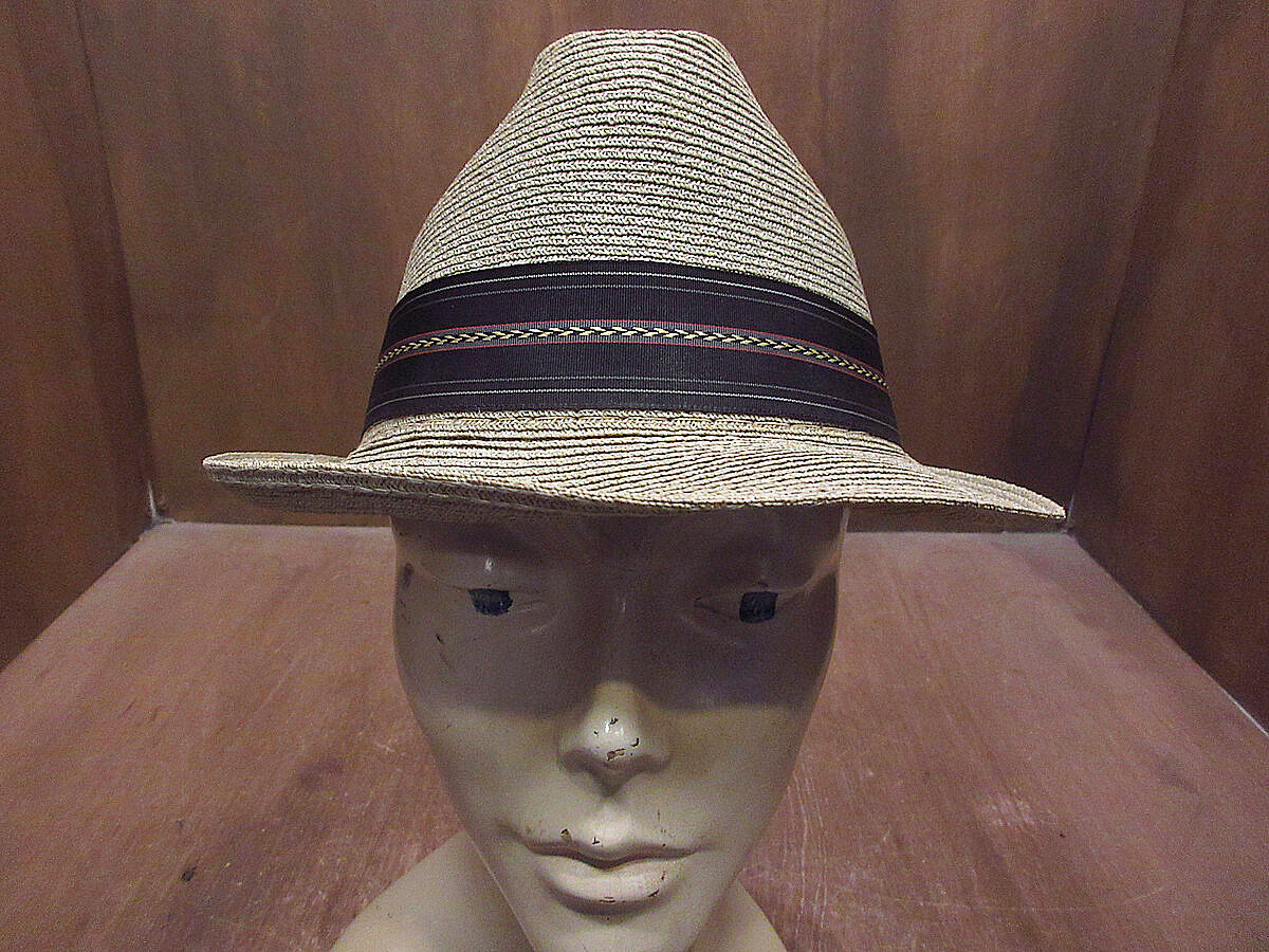 ビンテージ60's○BEAVER BRAND HATSストローハットsize 7 1/8○23 ビンテージ60's○BEAVER BRAND HATSストローハットsize 7 1/8○23