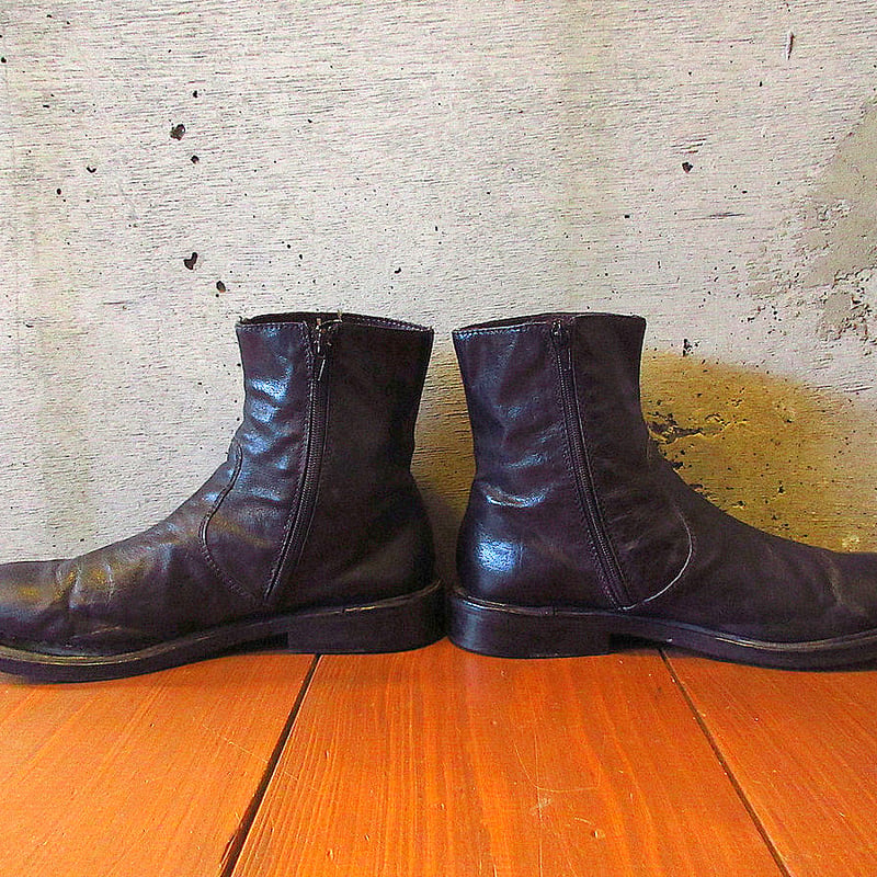 ビンテージ○TRAPPERサイドジップレザーブーツ黒 size 41○240304k3-m-b